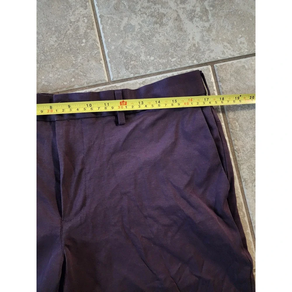 Banana Republic Luxe City Shorts Mens 35 Purple Flat Front Stretch Drawstring